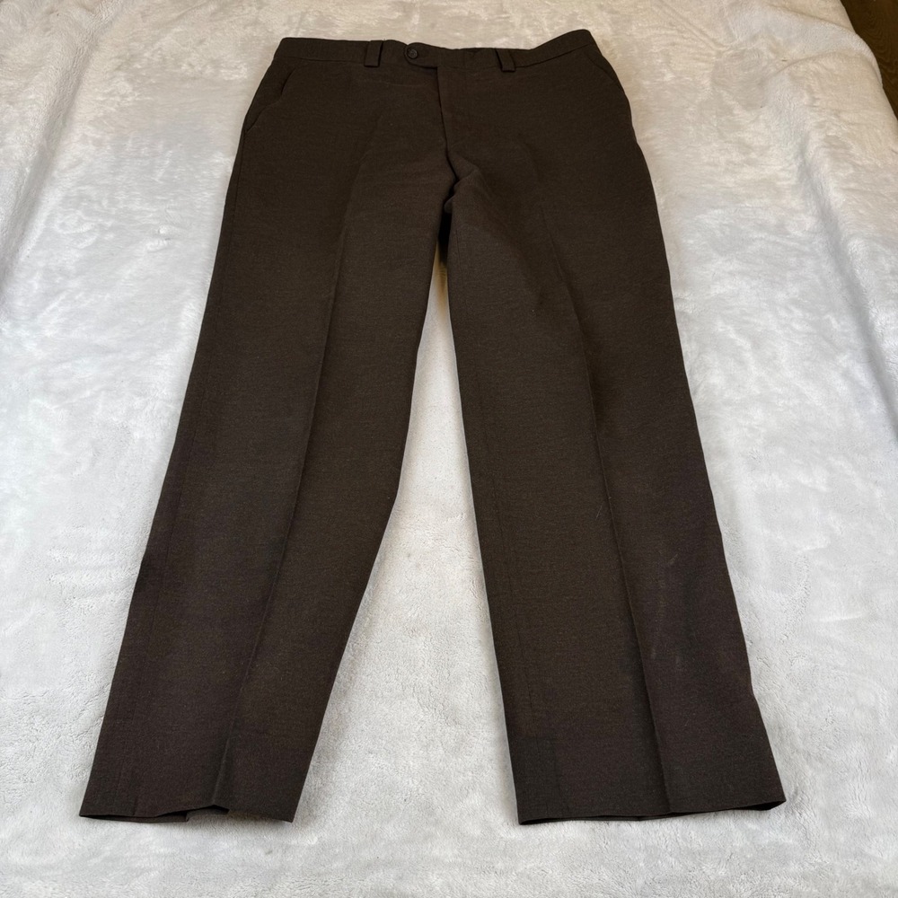 Linea Naturale Mens Brown Wool Dress Pants Made in Italy Size 36x31